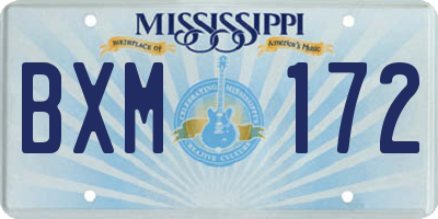 MS license plate BXM172