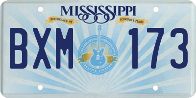 MS license plate BXM173