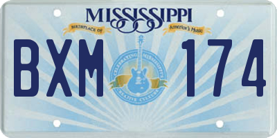MS license plate BXM174