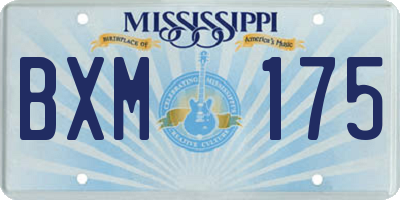MS license plate BXM175