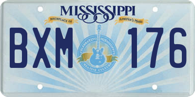 MS license plate BXM176