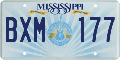 MS license plate BXM177