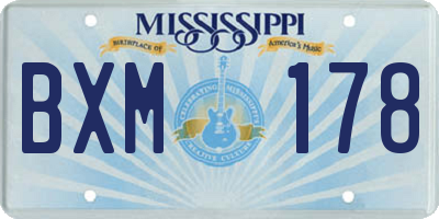 MS license plate BXM178