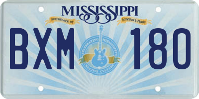 MS license plate BXM180