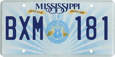 MS license plate BXM181