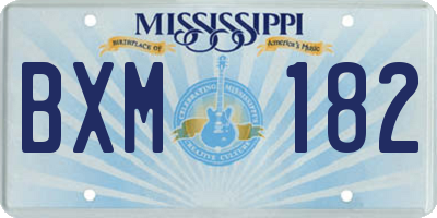 MS license plate BXM182