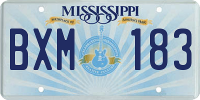 MS license plate BXM183