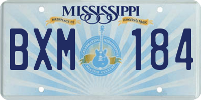 MS license plate BXM184