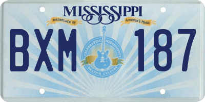 MS license plate BXM187