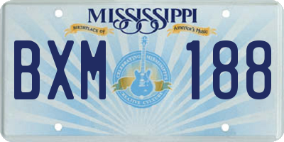 MS license plate BXM188