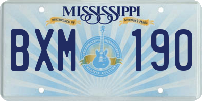 MS license plate BXM190