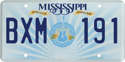 MS license plate BXM191