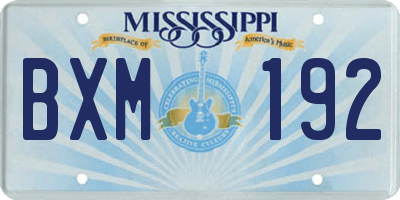 MS license plate BXM192