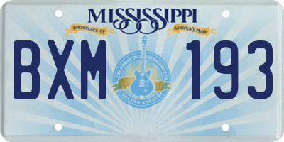 MS license plate BXM193