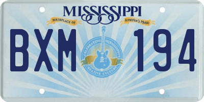 MS license plate BXM194