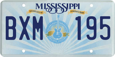 MS license plate BXM195