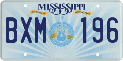 MS license plate BXM196