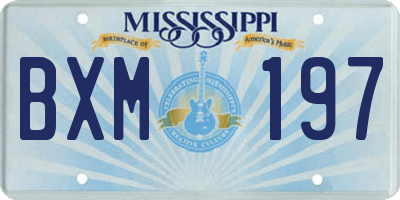 MS license plate BXM197