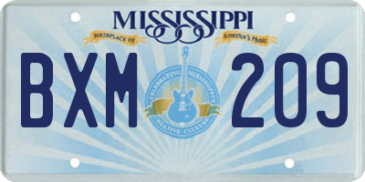 MS license plate BXM209
