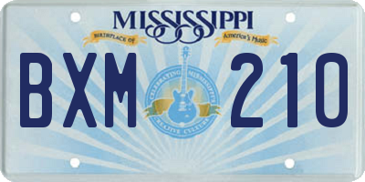 MS license plate BXM210