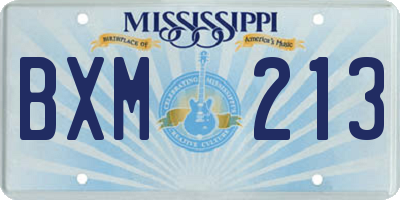 MS license plate BXM213