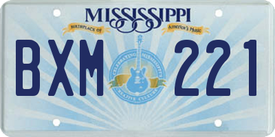 MS license plate BXM221