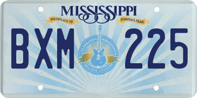 MS license plate BXM225