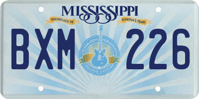 MS license plate BXM226