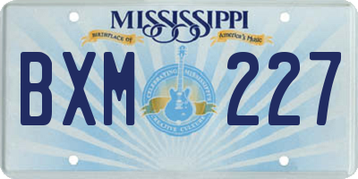 MS license plate BXM227