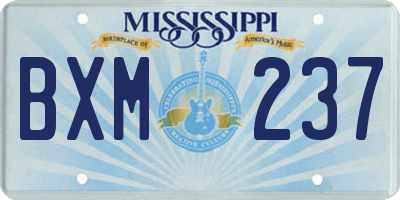 MS license plate BXM237