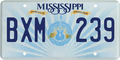 MS license plate BXM239