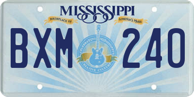 MS license plate BXM240