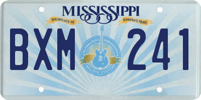 MS license plate BXM241