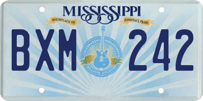 MS license plate BXM242