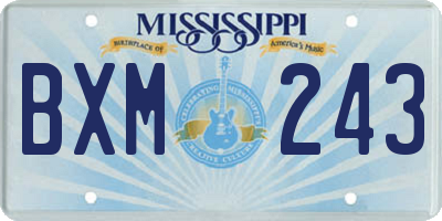MS license plate BXM243