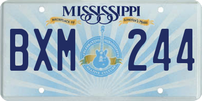 MS license plate BXM244