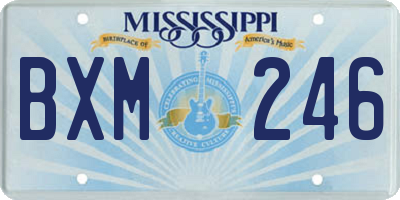 MS license plate BXM246