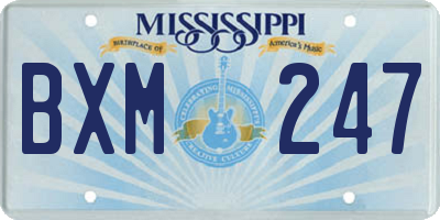 MS license plate BXM247