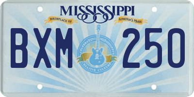 MS license plate BXM250