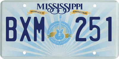 MS license plate BXM251