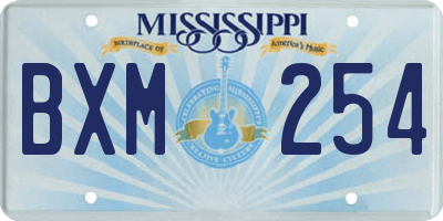 MS license plate BXM254