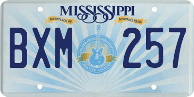 MS license plate BXM257