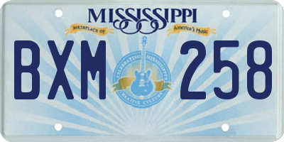 MS license plate BXM258