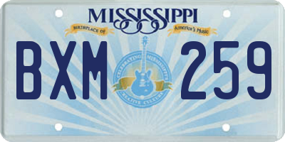 MS license plate BXM259