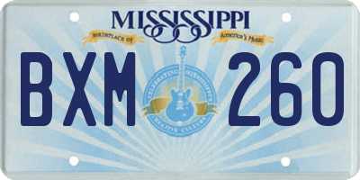 MS license plate BXM260