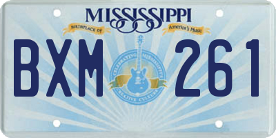 MS license plate BXM261
