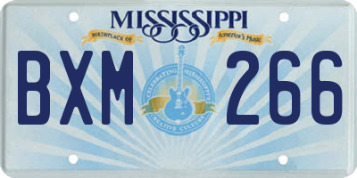 MS license plate BXM266