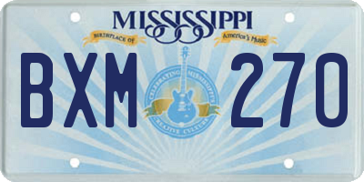 MS license plate BXM270