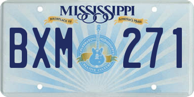 MS license plate BXM271