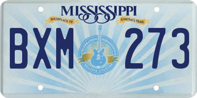 MS license plate BXM273